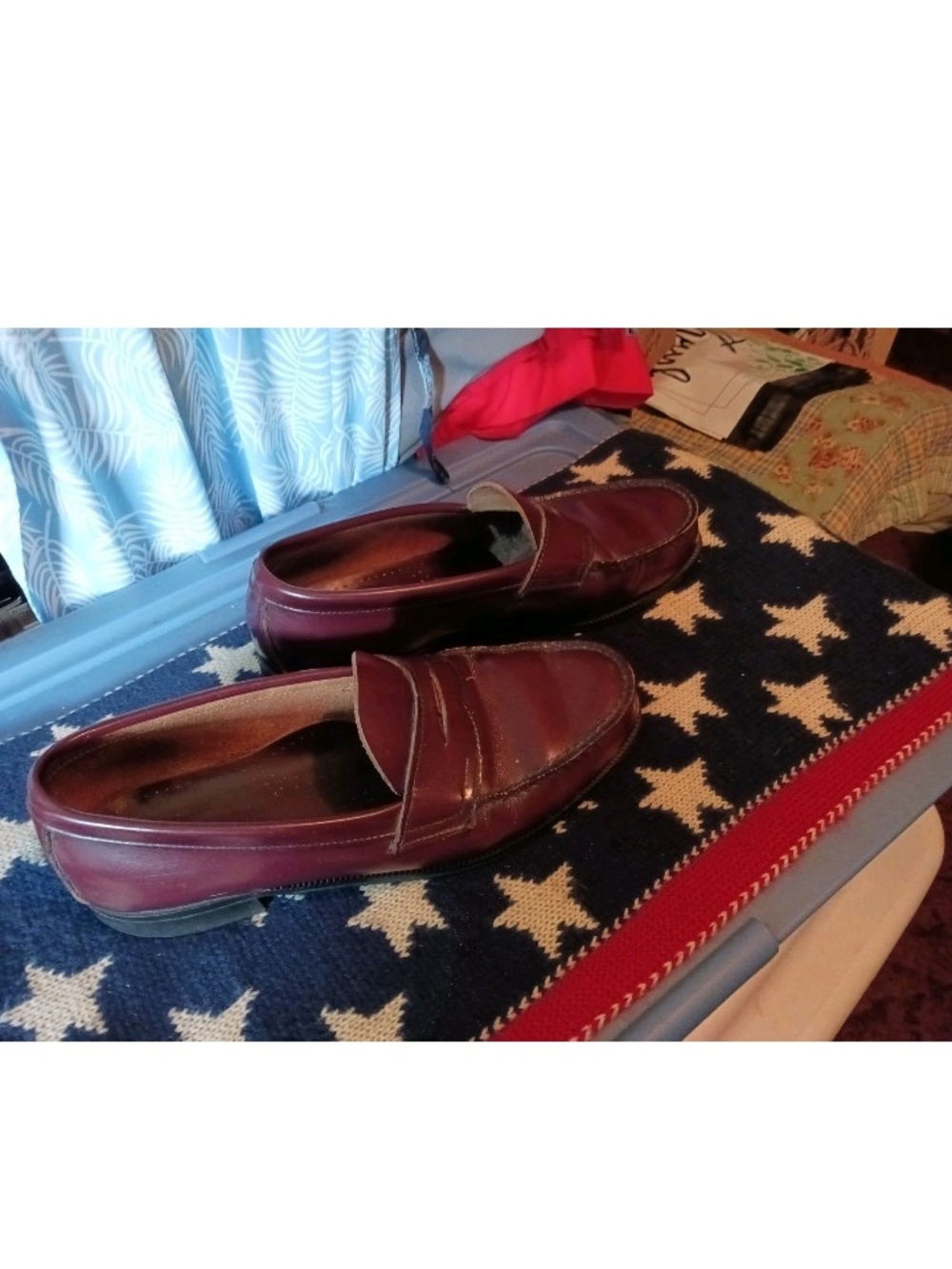 Men's Vtg Classic Penny Loafers in Burgundy Unbranded Size 10 M - Picture 4 of 5
